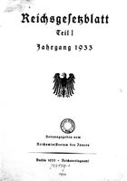 Page with decorative typewritten German, an eagle logo and a stamp.