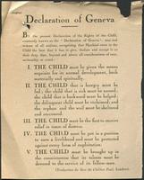 Aged typewritten document titled “Declaration of Geneva.”