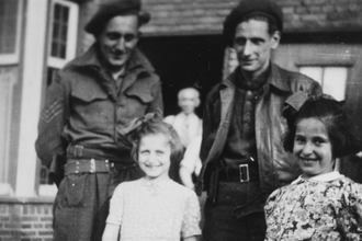 Claire with Soldiers