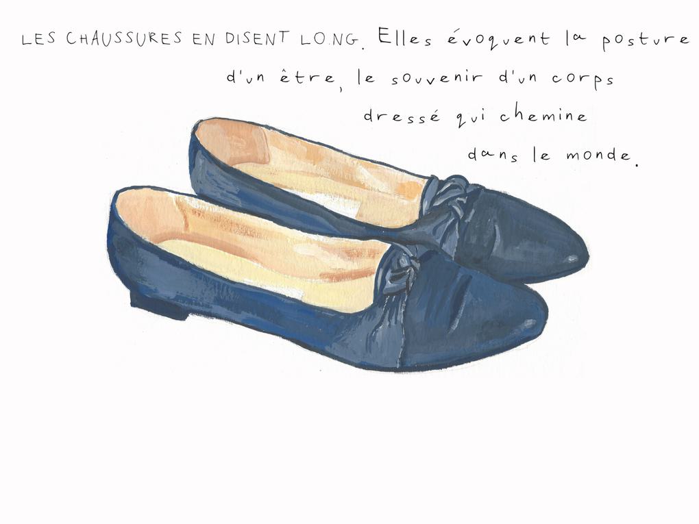 LES CHAUSSURES EN DISENT LONG. Elles évoquent la posture d’un être, le souvenir d’un corps dressé qui chemine dans le monde.