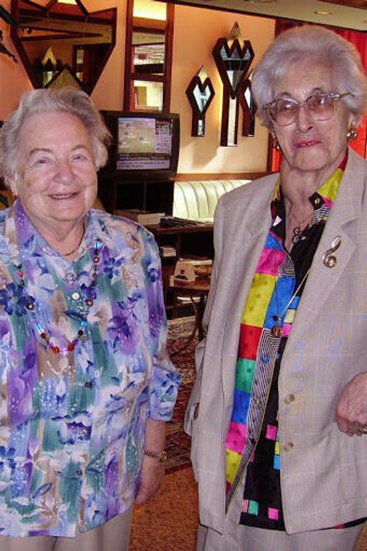 Mary (left) visiting her cousin Evelina (Graff) Schumanska. Frankfurt, Germany, 2008.