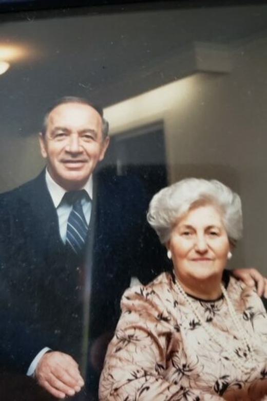 Rose and Harry celebrating their 40th wedding anniversary, 1985.