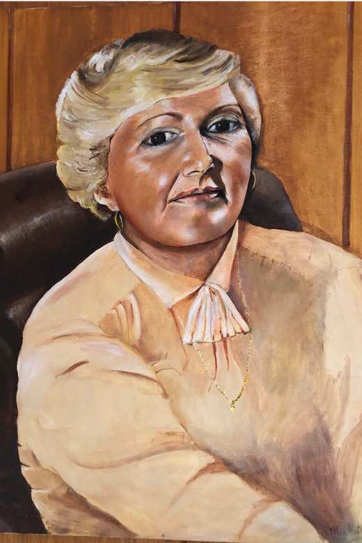 A portrait of Sally painted by her husband. Toronto, circa 1980s.