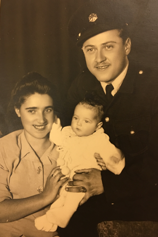 Israel and Hadassah with their first daughter, Shoshanna. Tel Aviv, Israel, 1948.
