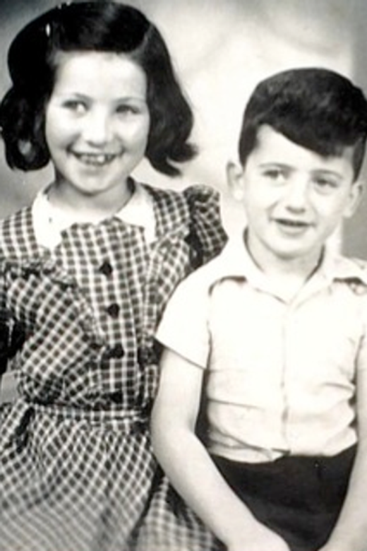 Gershon reuniting with his sister, Rita, after the war. The Netherlands, circa 1947.